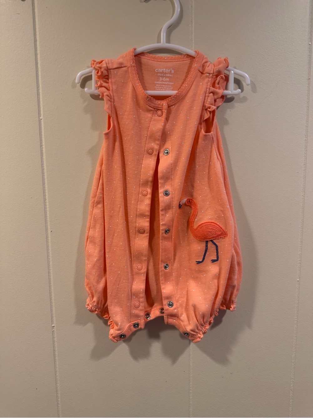 Carter's Coral Flamingo Bubble Romper